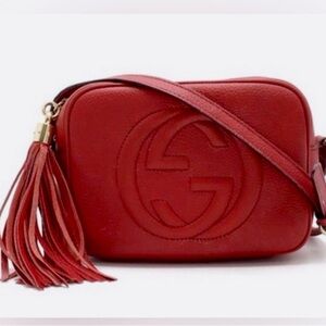 Gucci Red Leather Crossbody Bag. SoHo Disco bag